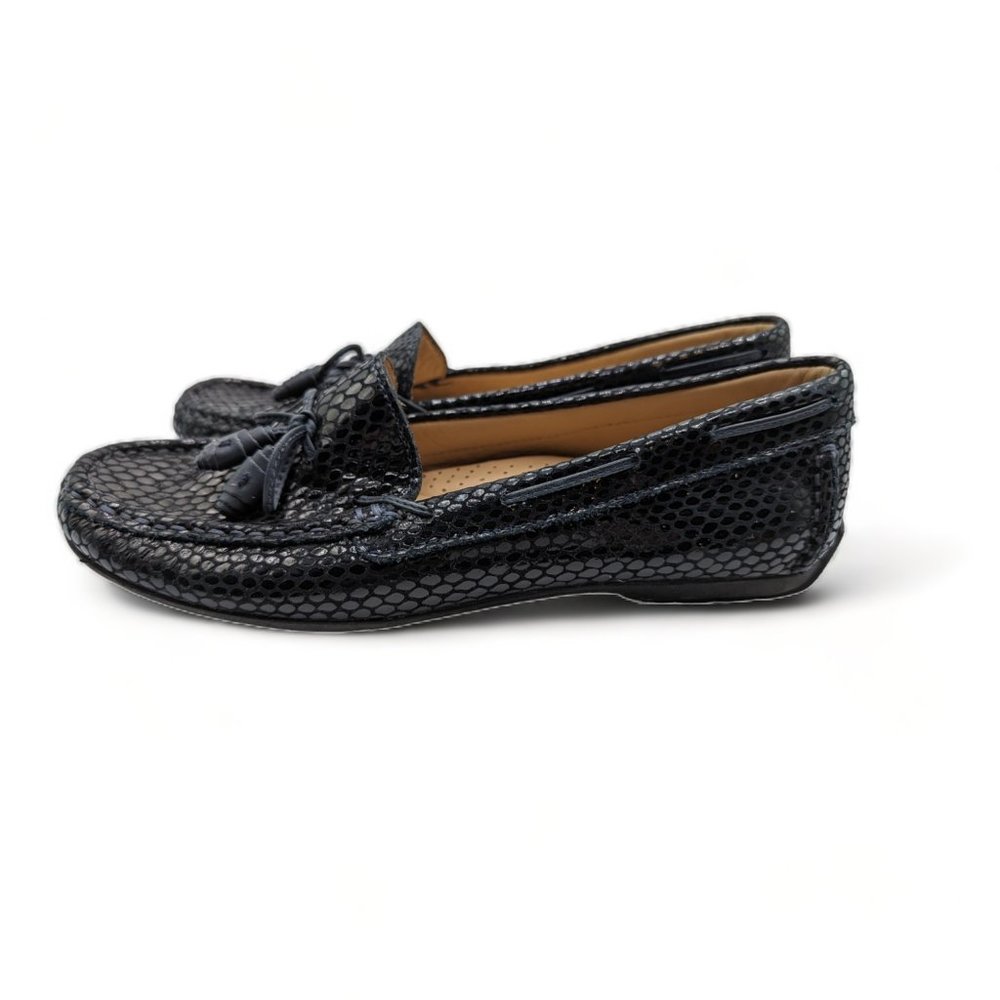 WIRTH 6.5M Mcassin Loafer Tassels Genuine Leather Black Arch Support Comfort - Picture 8 of 11